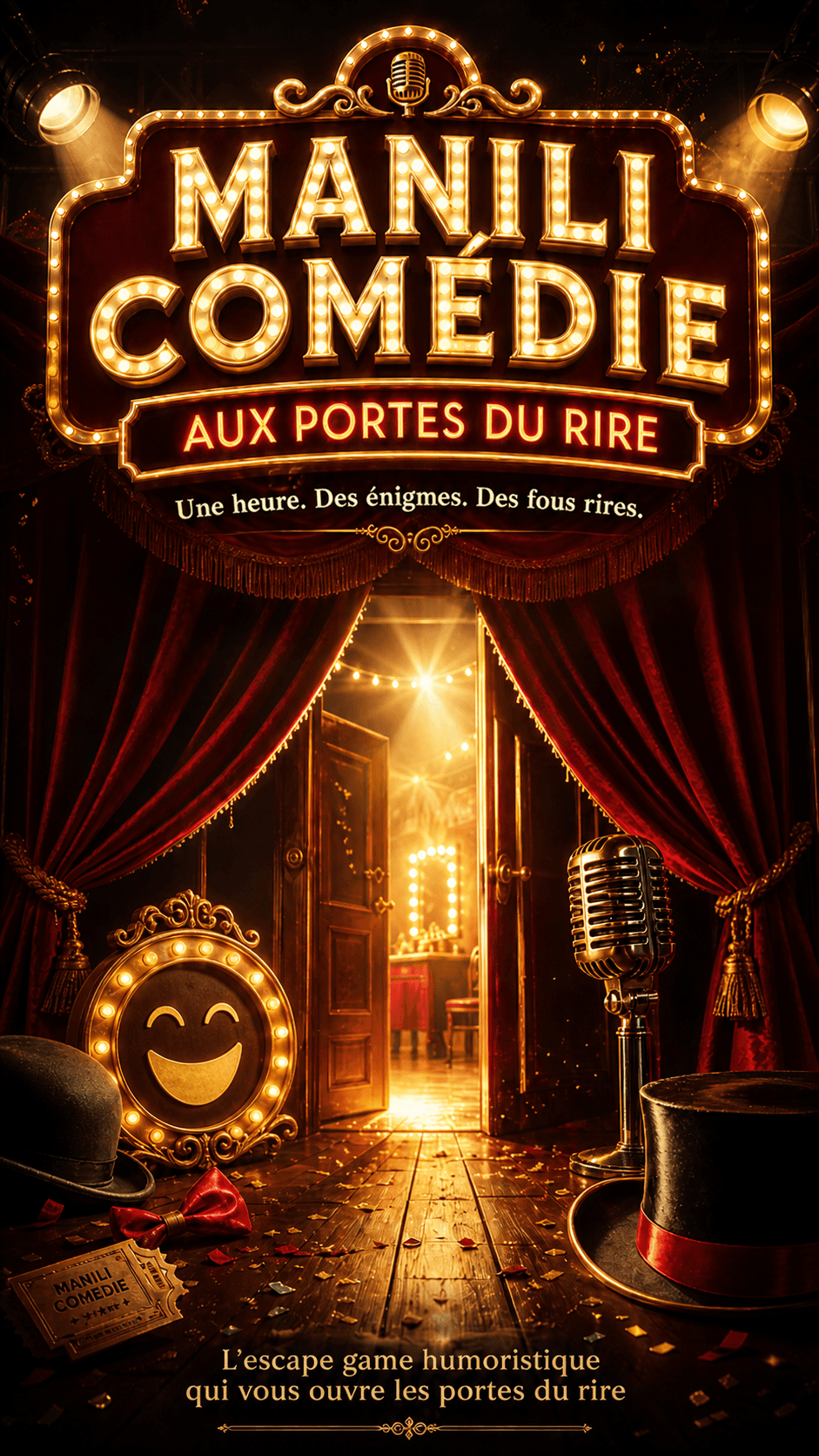 Illustration de l'escape game AUX PORTES DU RIRE - AVENTURE DÉJANTÉE à Saint-Jean-de-Braye